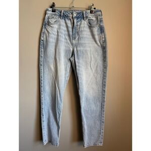 American Eagle Strigid Mom Jean 4S Light Wash Denim High Rise Casual Boho School